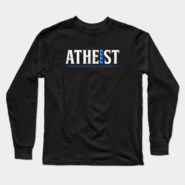 Atheist Tetris Long Sleeve T-Shirt by STierney